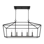 Lanterne moderne Burke 40 à 5 lumières, grand format, pour îlot central.