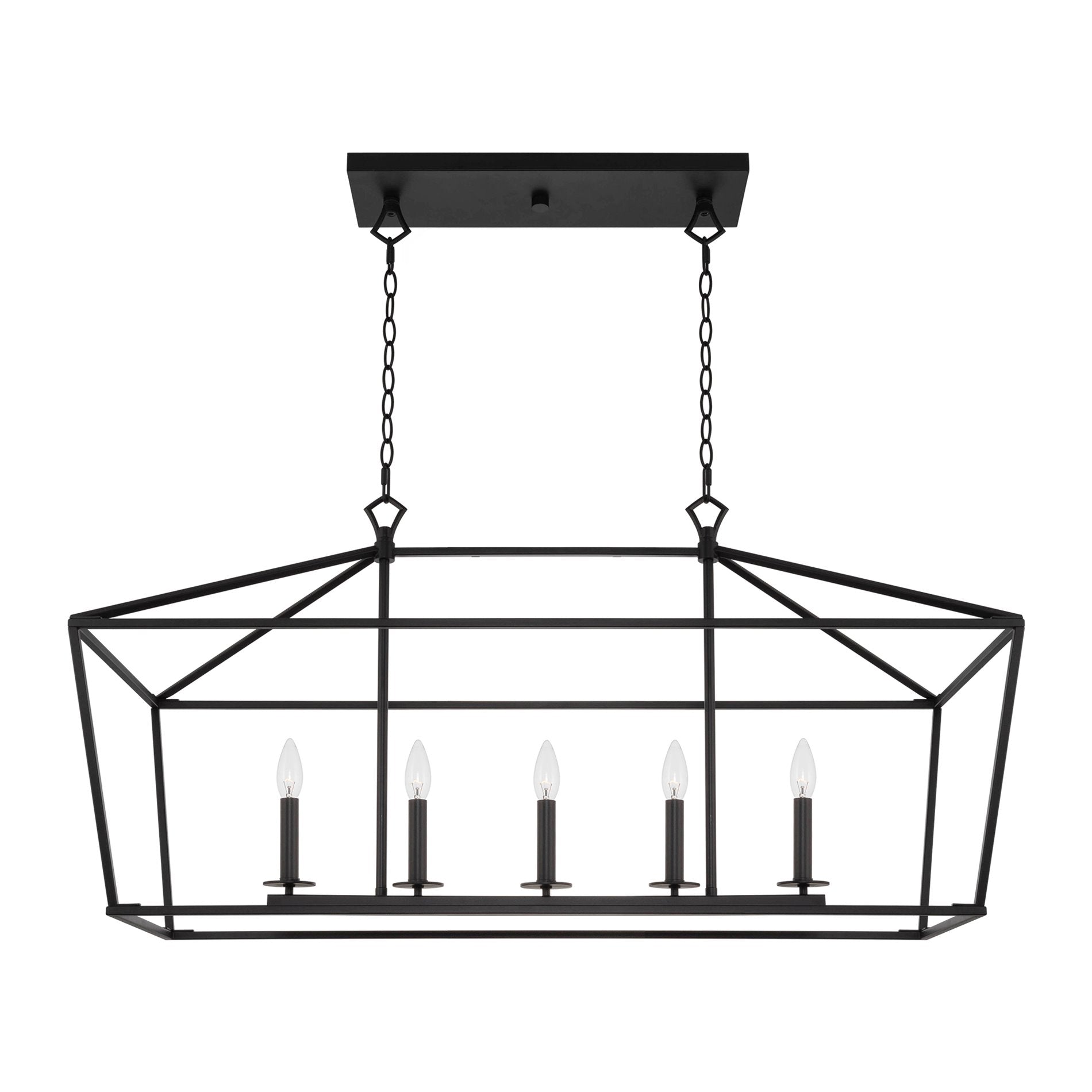 Lanterne moderne Burke 40 à 5 lumières, grand format, pour îlot central.