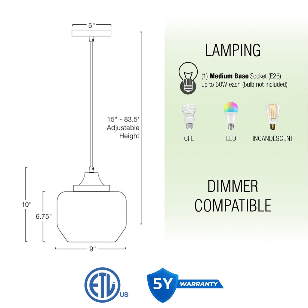 Suspension Maia 10 style ferme moderne
