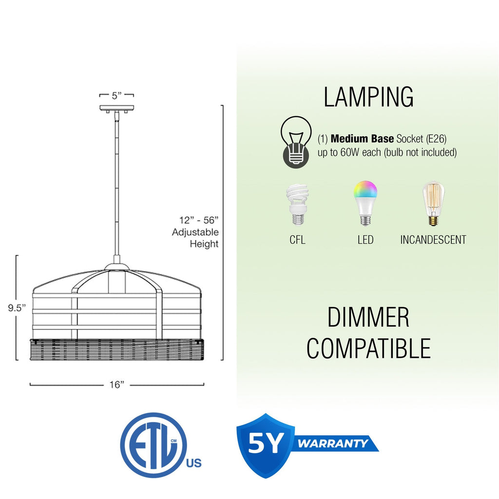 Lustre suspendu Thatcher 16 Farmhouse