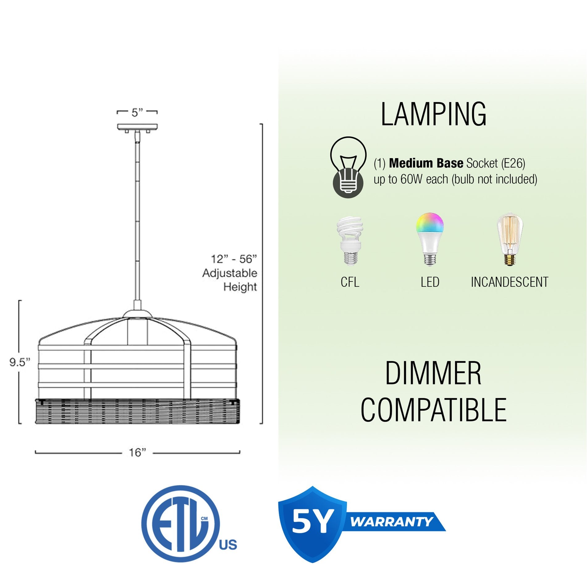 Lustre suspendu Thatcher 16 Farmhouse