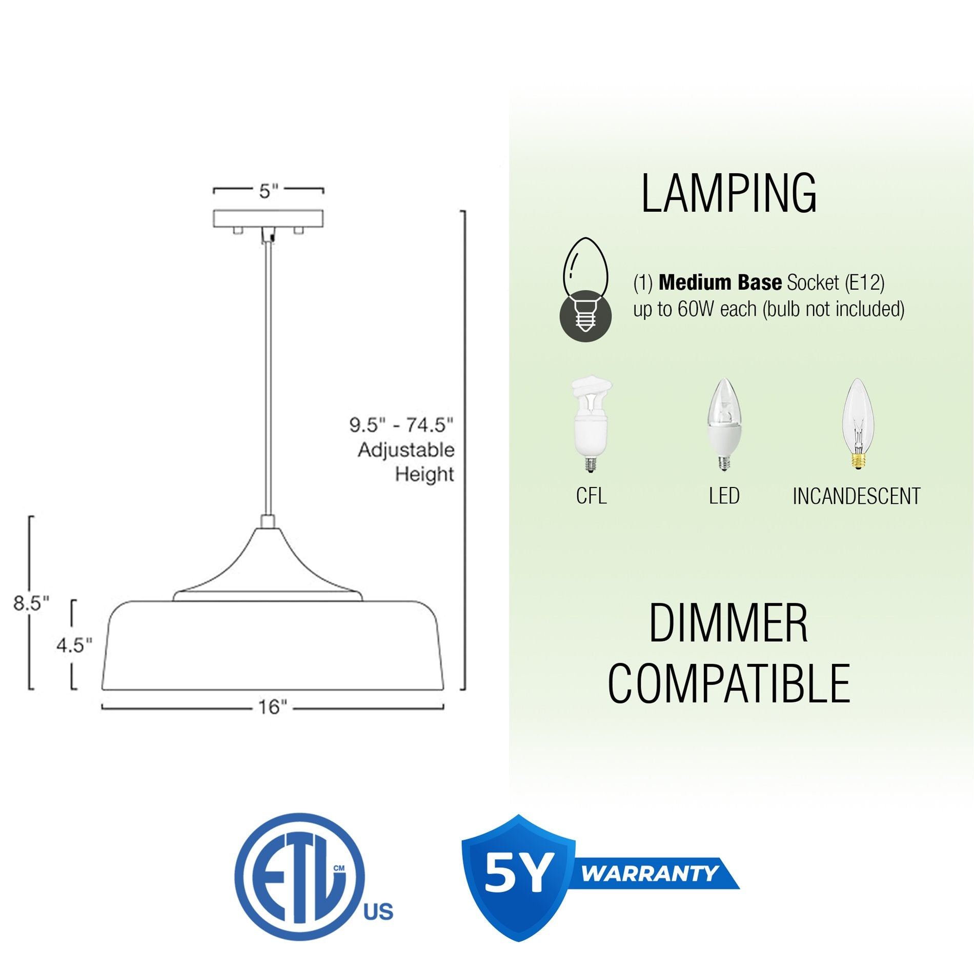 Suspension Riley 16 rétro-moderne