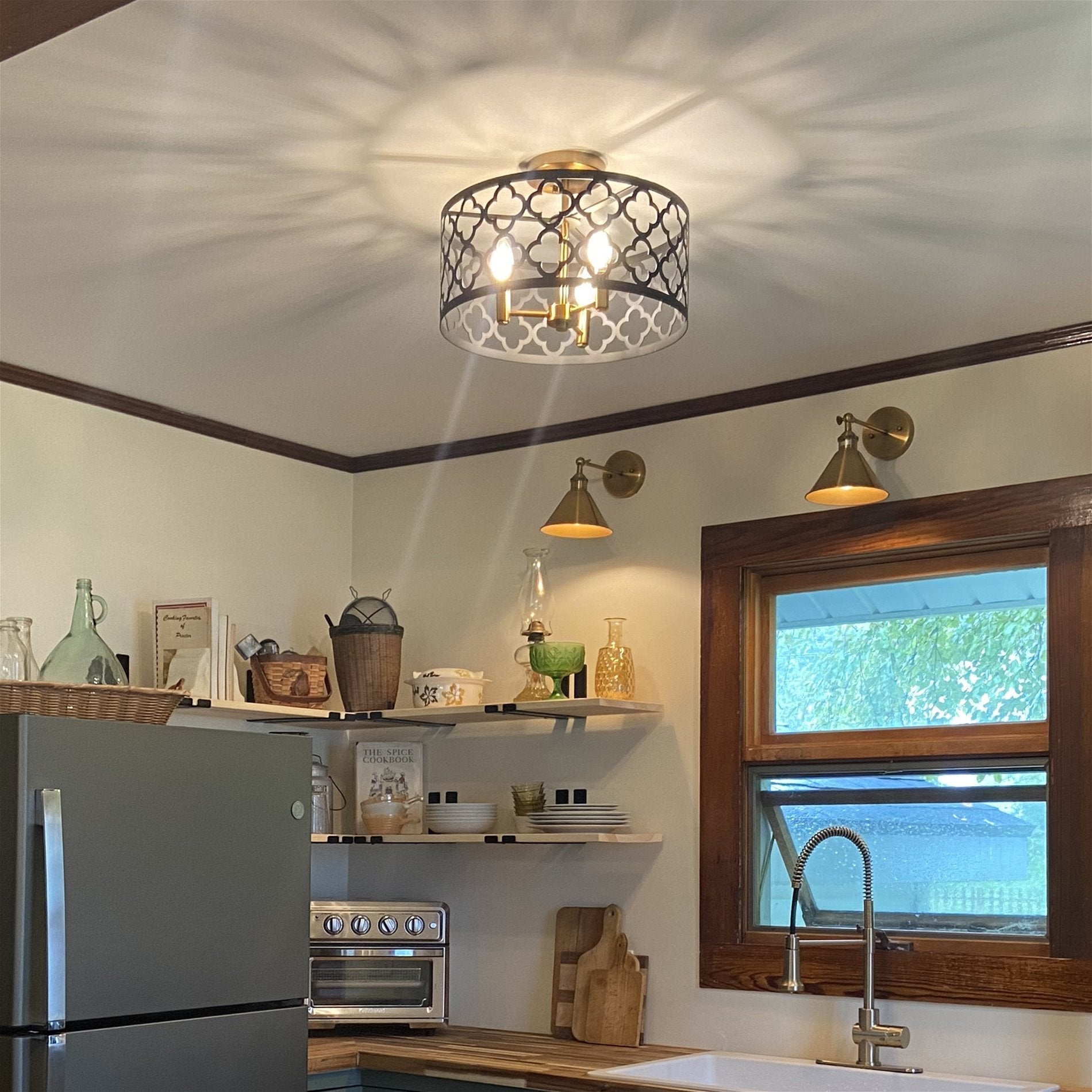 Plafonnier semi-encastré moderne Sutton 16 à 3 lumières