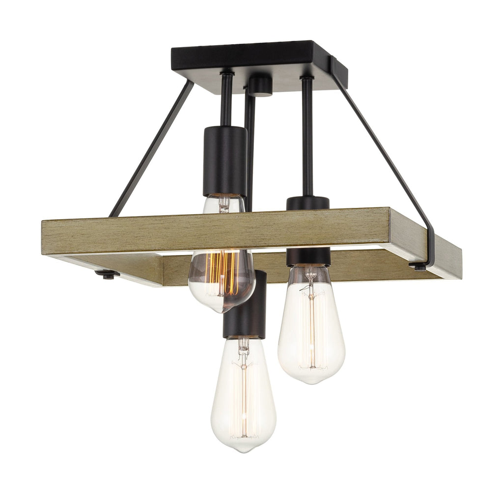 Powell 12 Lampada da soffitto a incasso rustica a 3 luci