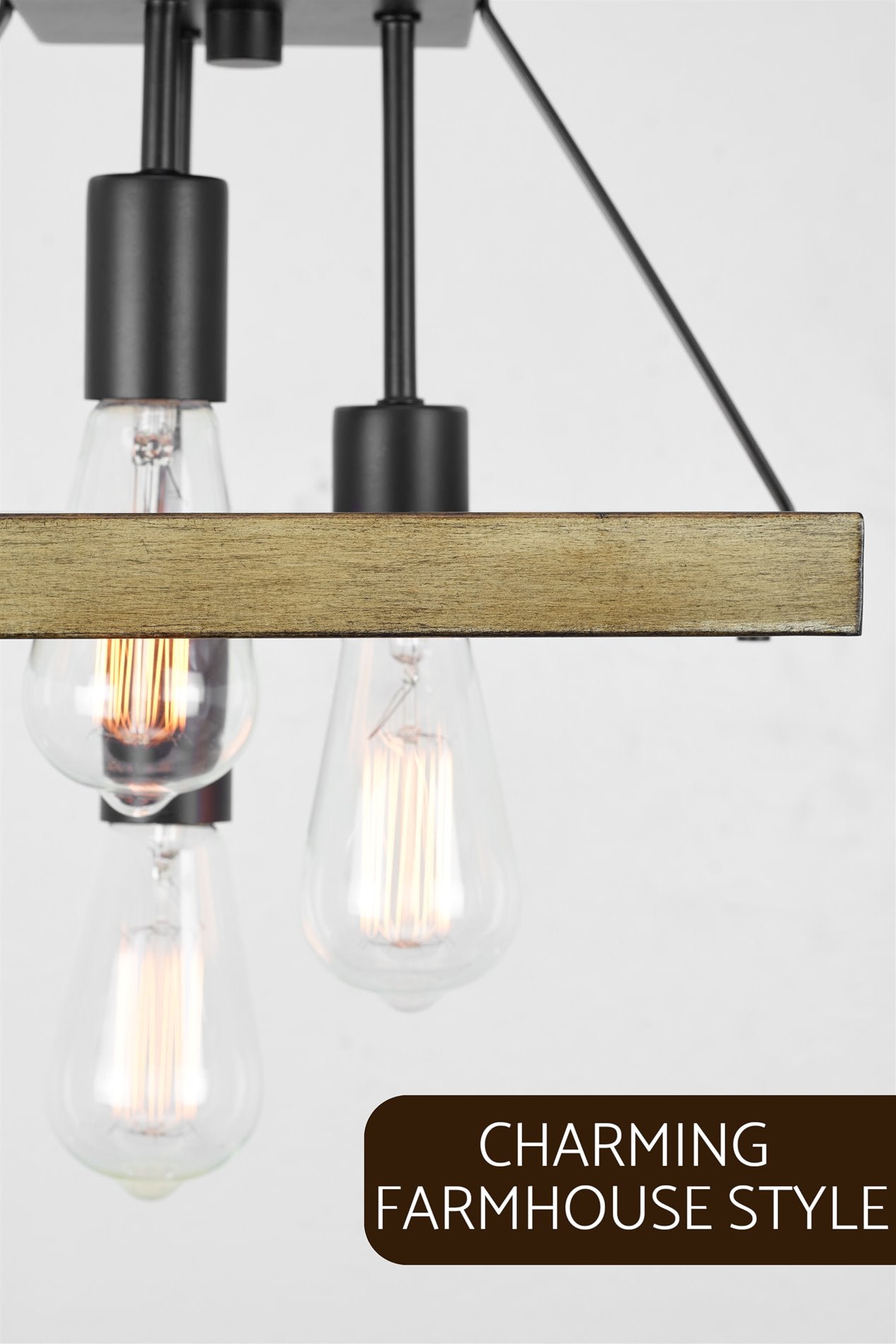 Plafonnier encastré rustique Powell 12 à 3 lumières