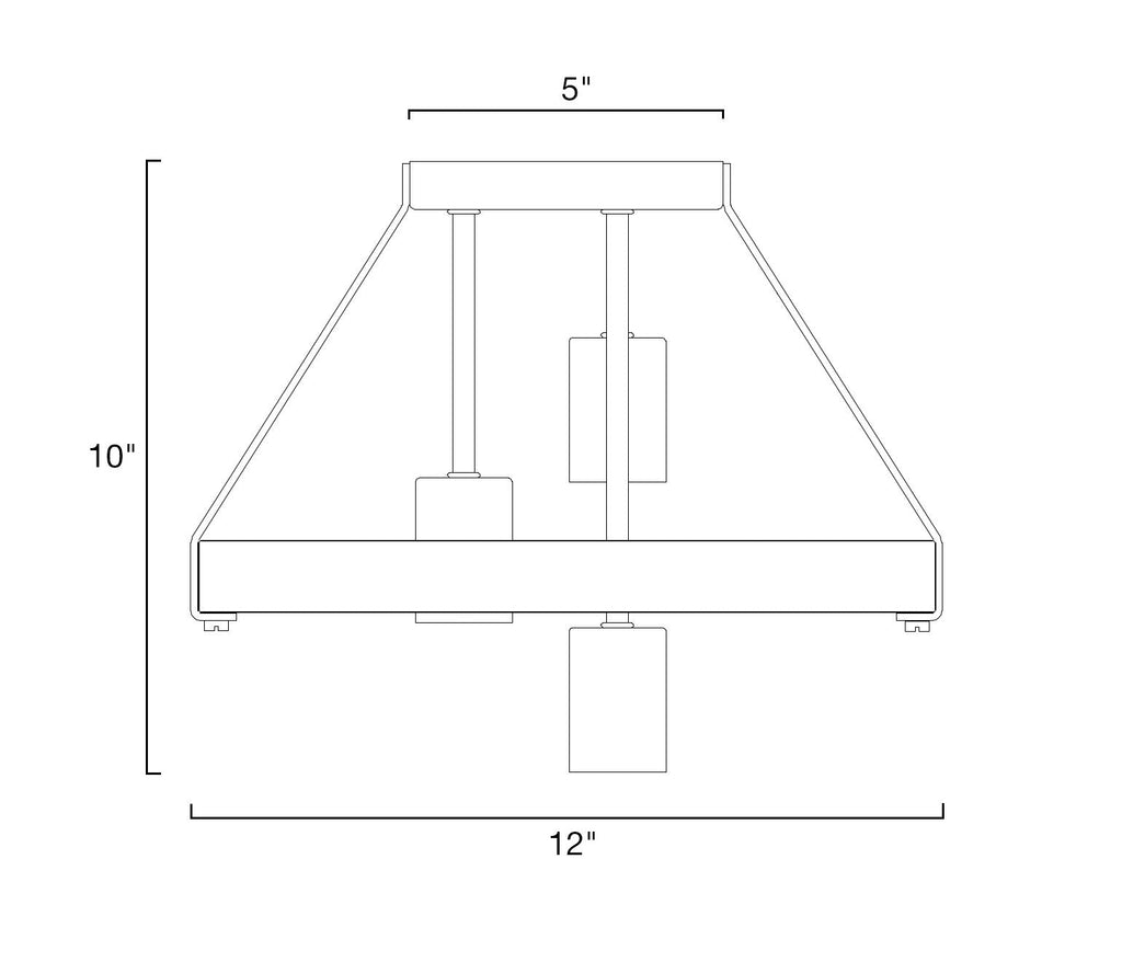 Powell 12 Lampada da soffitto a incasso rustica a 3 luci