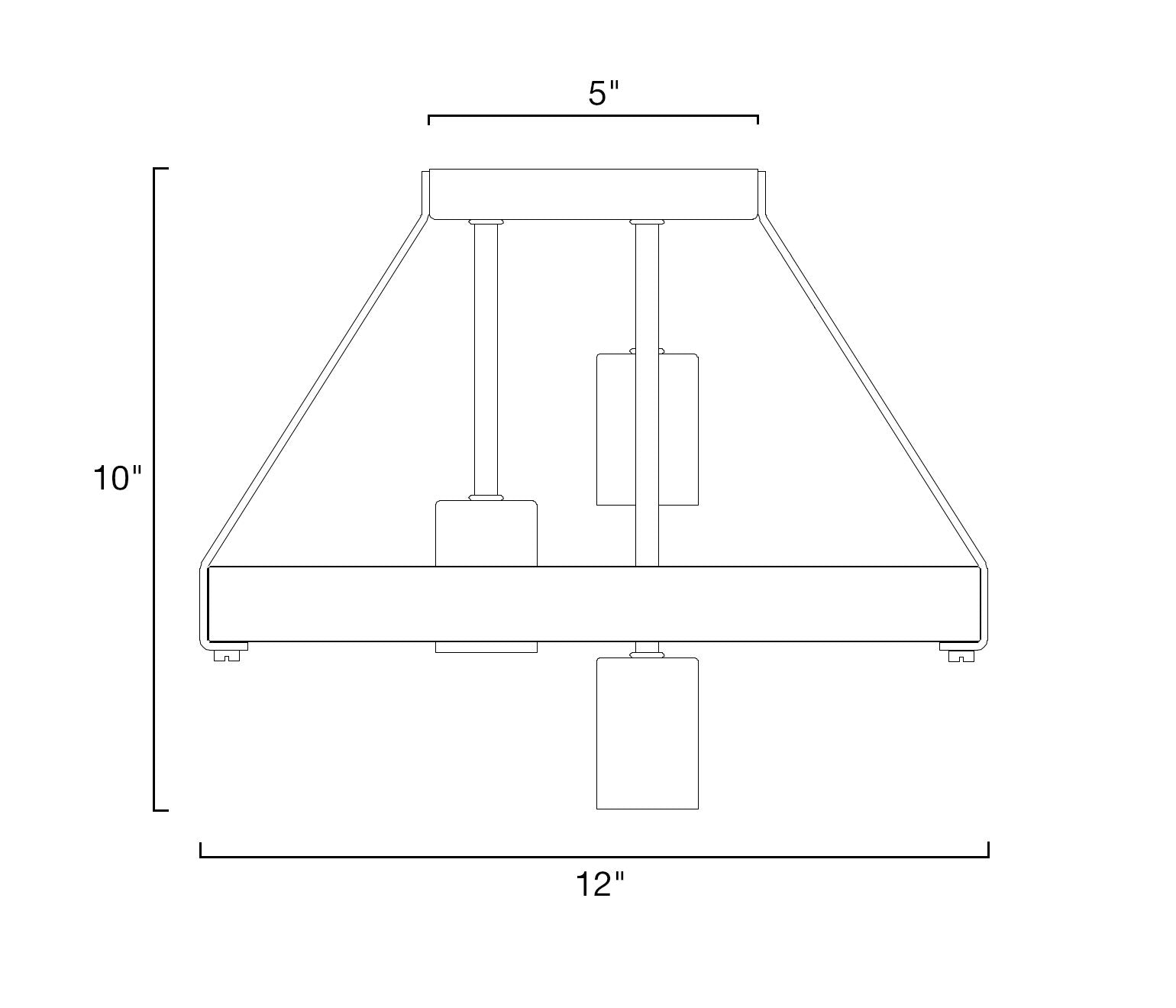 Powell 12 Lampada da soffitto a incasso rustica a 3 luci
