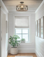 Plafonnier semi-encastré Larkin 15 à 3 lumières, style ferme moderne