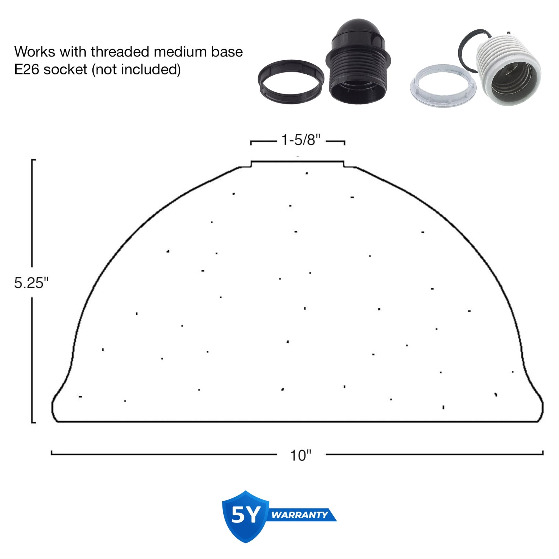 Abat-jour en verre bullé Granville 10 / Verre de remplacement