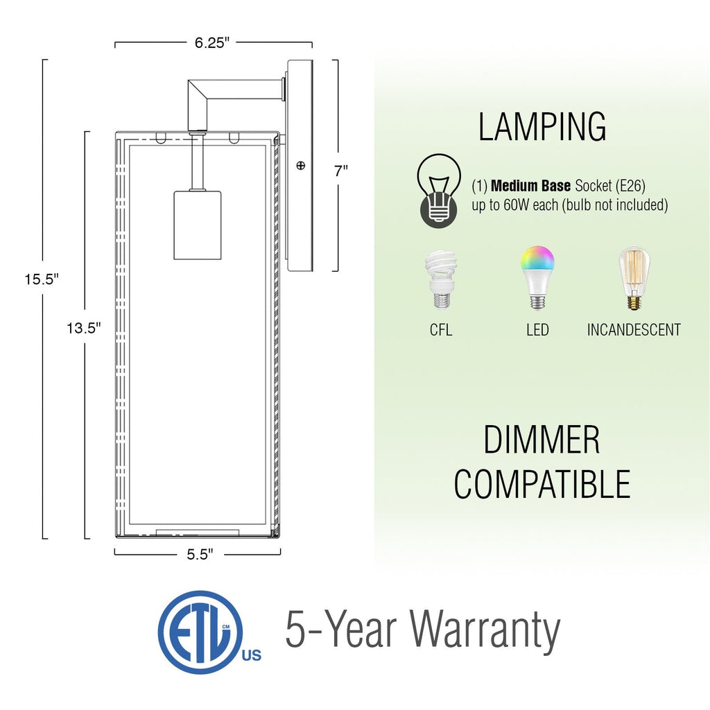 Applique murale extérieure moderne résistante aux intempéries Murdock 16