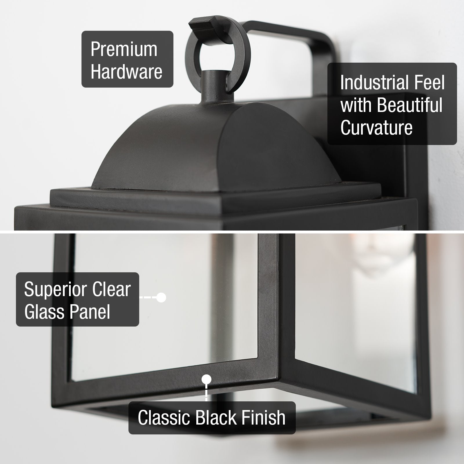 Applique murale extérieure Landry 17 style industriel/fermier, résistante aux intempéries