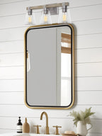 Applique murale Asher 23 à 3 lumières, style ferme, pour salle de bain.