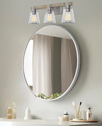 Applique murale Asher 23 à 3 lumières, style ferme, pour salle de bain.