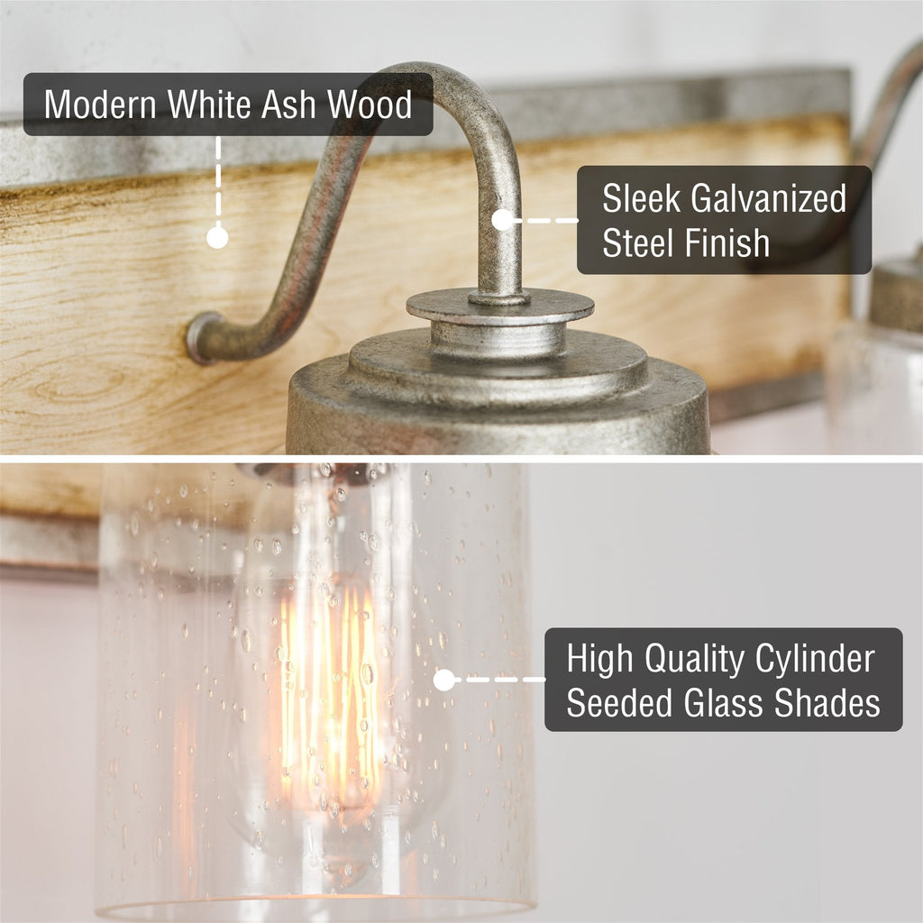 Greyson 22 3 luci in stile rustico per lavabo/bagno
