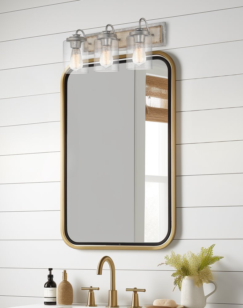 Greyson 22 3 luci in stile rustico per lavabo/bagno