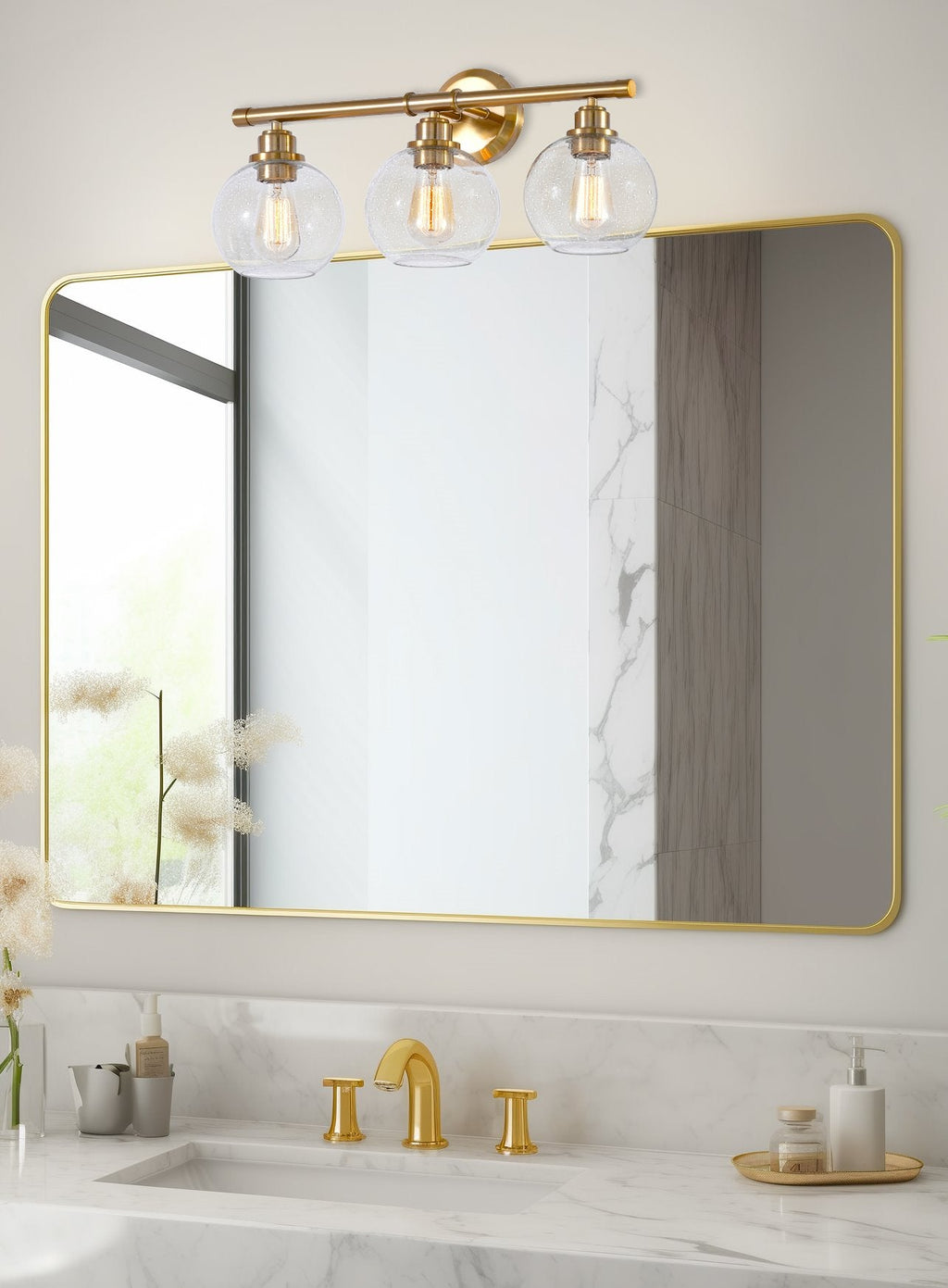 Applique murale moderne Ayla 23 à 3 lumières pour salle de bain/meuble-lavabo