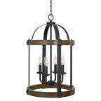 Lustre lanterne rustique Osprey 23 à 4 lumières, style ferme.