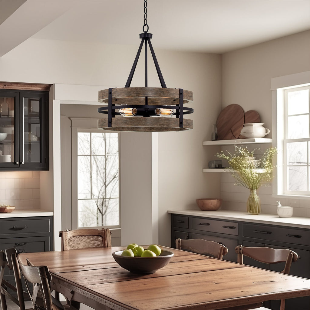 Lustre moderne de style ferme Maybrook 23 à 4 lumières