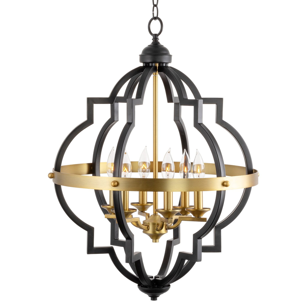 Lustre rustique Capistrano 28 à 6 lumières, style ferme