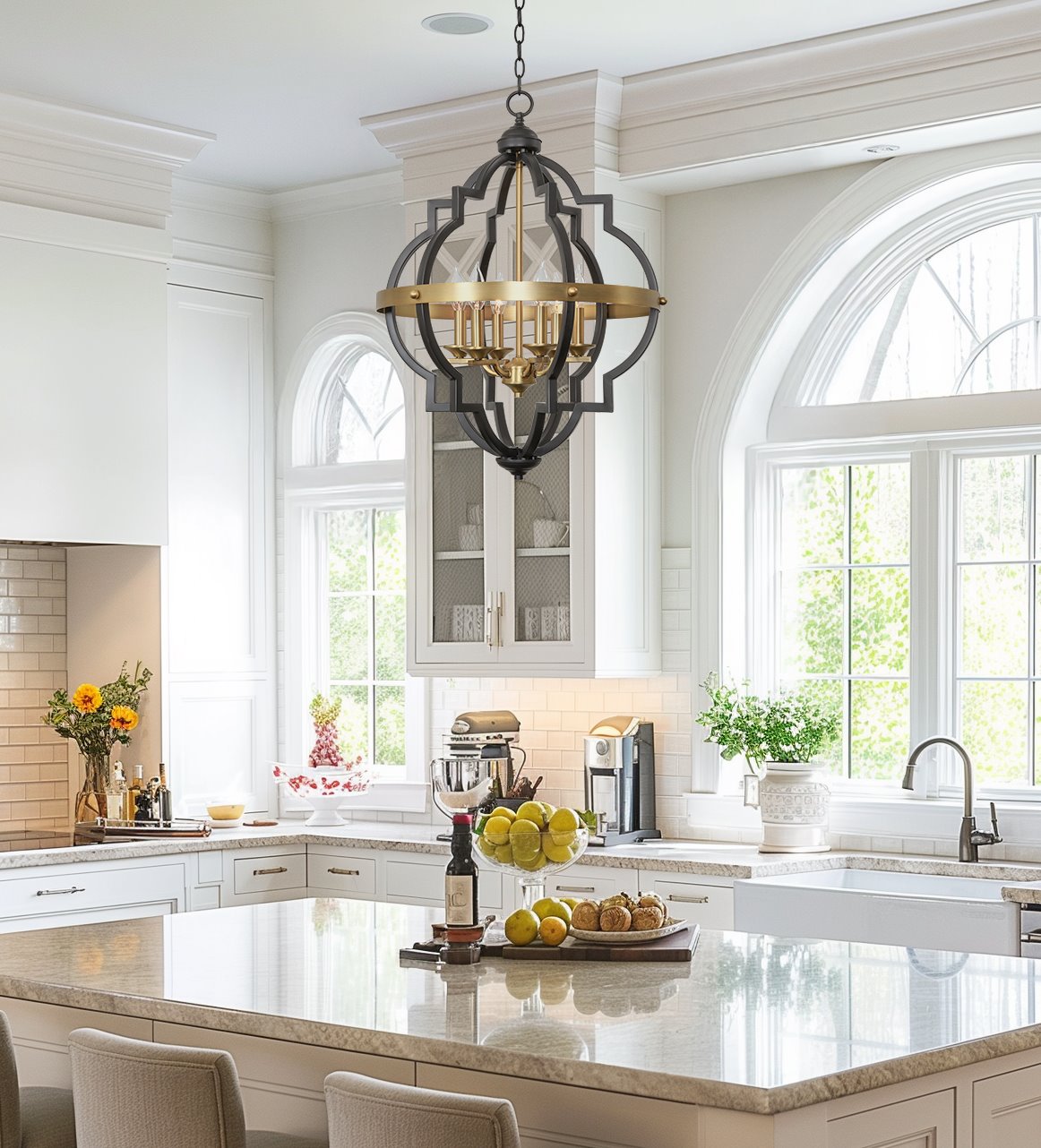 Lustre rustique Capistrano 28 à 6 lumières, style ferme