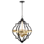 Lustre rustique Capistrano 28 à 6 lumières, style ferme
