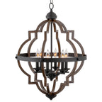 Lustre rustique Capistrano 28 à 6 lumières, style ferme