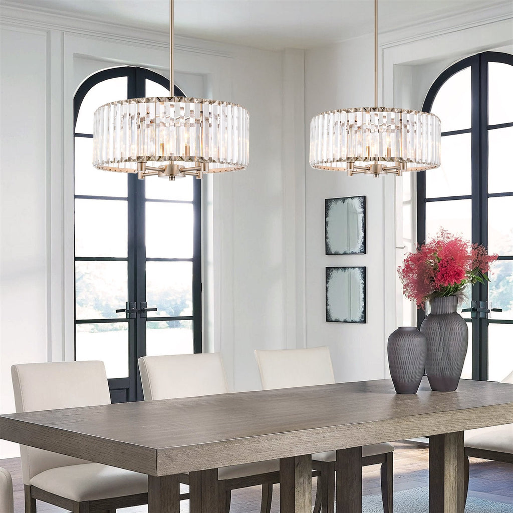 Lustre tambour en cristal Delilah 16 moderne à 4 lumières