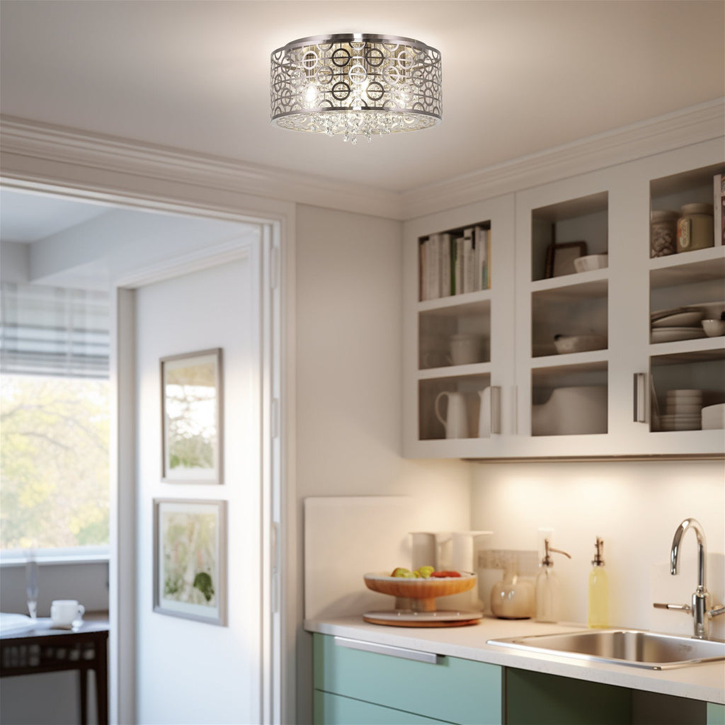 Brielle 15 Lampadario moderno ed elegante a 4 luci con cristalli a filo soffitto