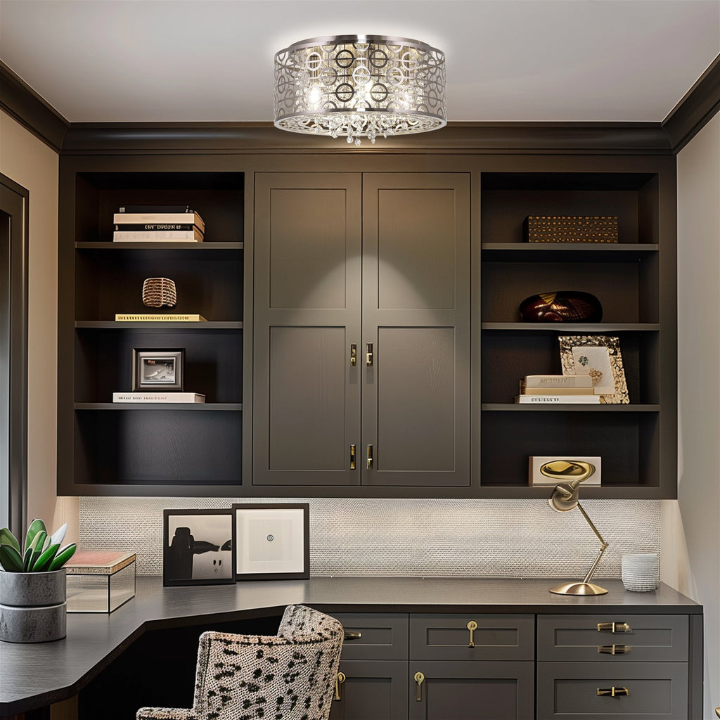 Brielle 15 Lampadario moderno ed elegante a 4 luci con cristalli a filo soffitto