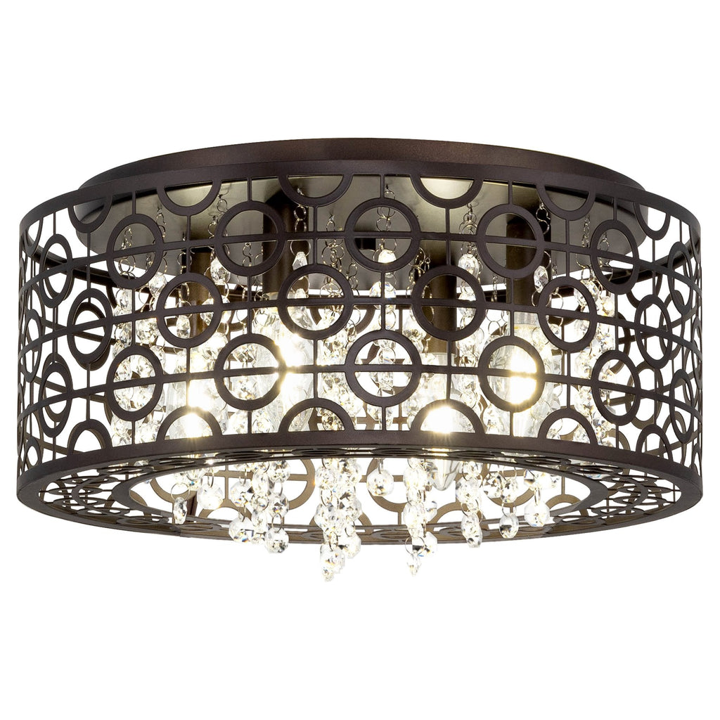 Lustre Brielle 15, moderne et chic, à 4 lumières et cristal, encastré.