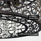 Lustre Brielle 15, moderne et chic, à 4 lumières et cristal, encastré.