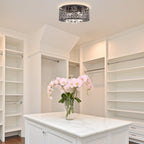 Lustre Brielle 15, moderne et chic, à 4 lumières et cristal, encastré.