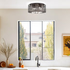 Lustre Brielle 15, moderne et chic, à 4 lumières et cristal, encastré.