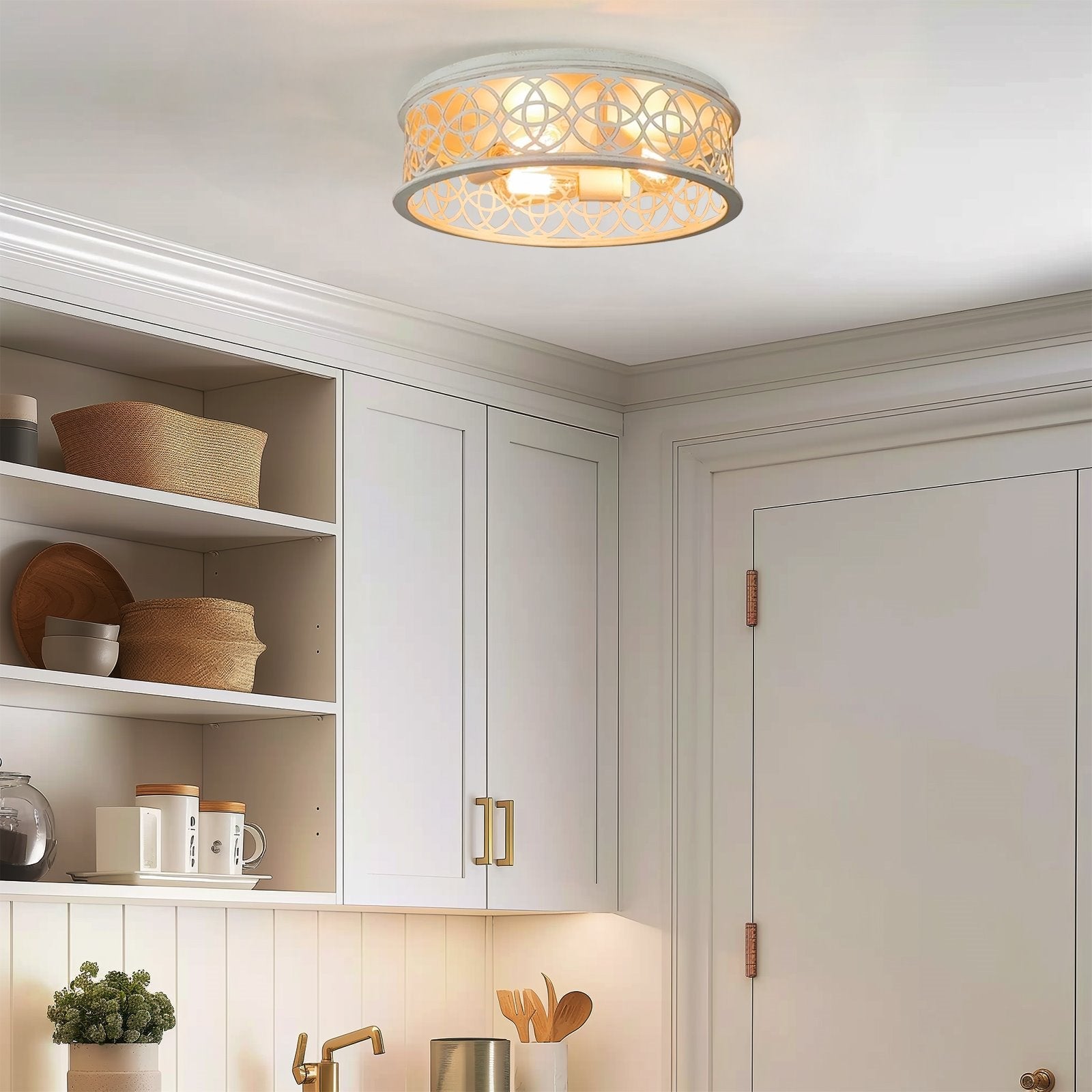 Plafonnier encastré rustique Blythe 17 à 3 lumières