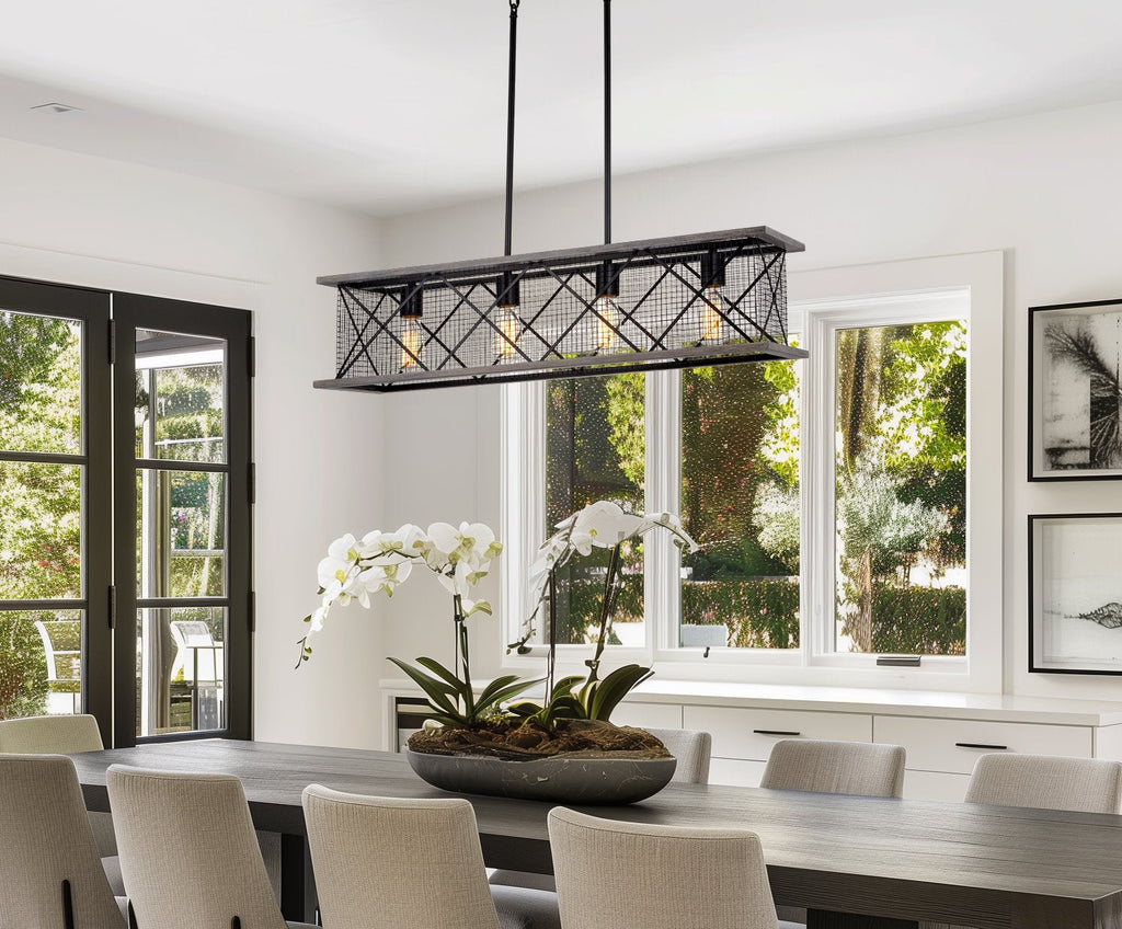 Luminaire pour îlot de cuisine de style ferme Brayden 34 à 4 lumières