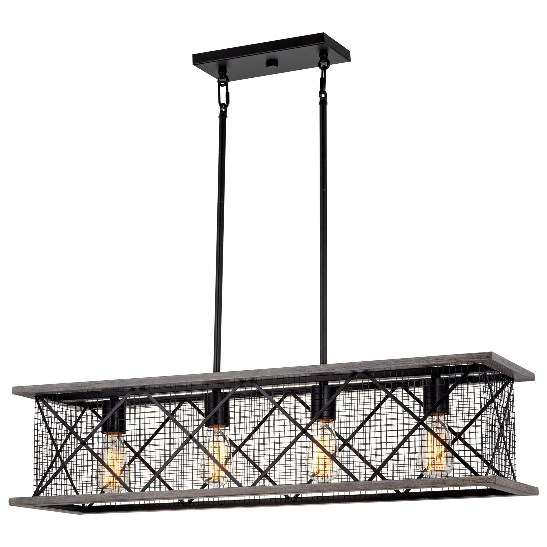 Luminaire pour îlot de cuisine de style ferme Brayden 34 à 4 lumières