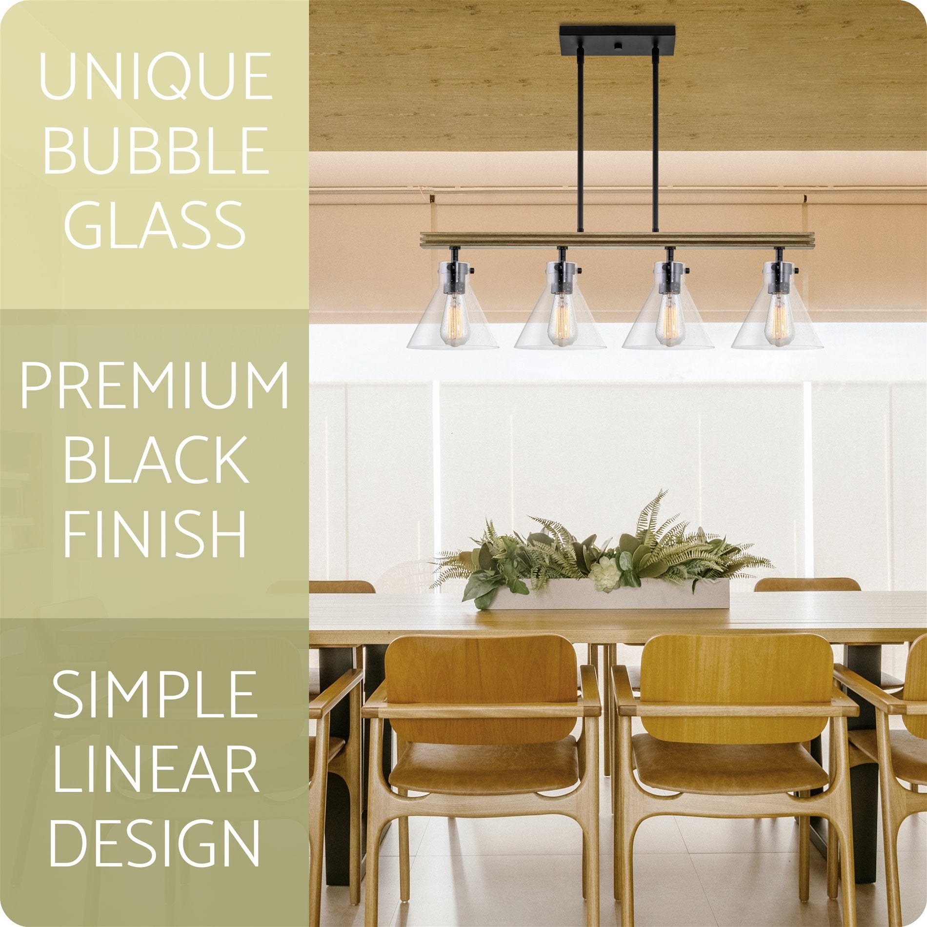 Luminaire Anza 33 à 4 lumières pour îlot de cuisine de style ferme