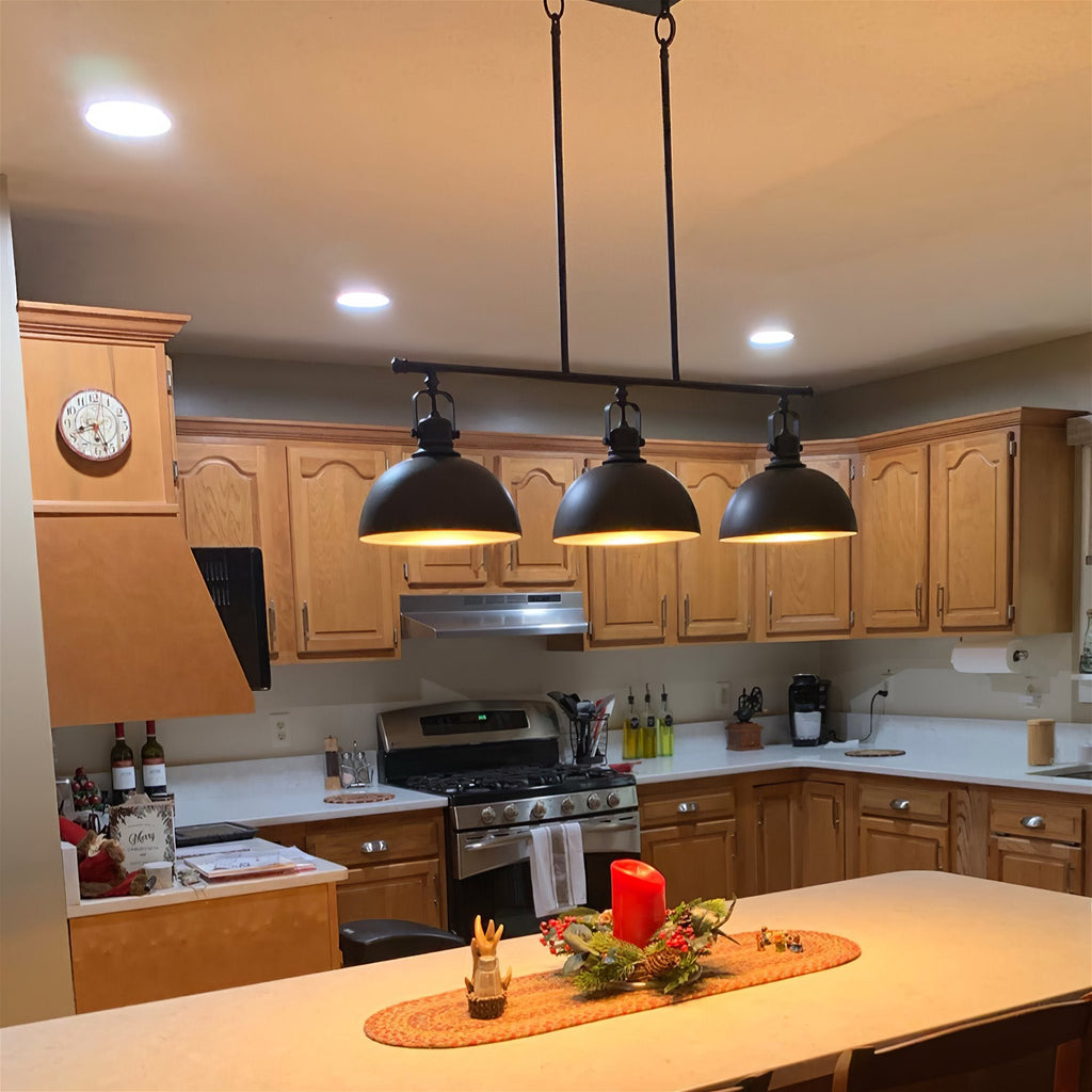 Belle 34, luminaire pour îlot de cuisine de style industriel moderne à 3 lumières