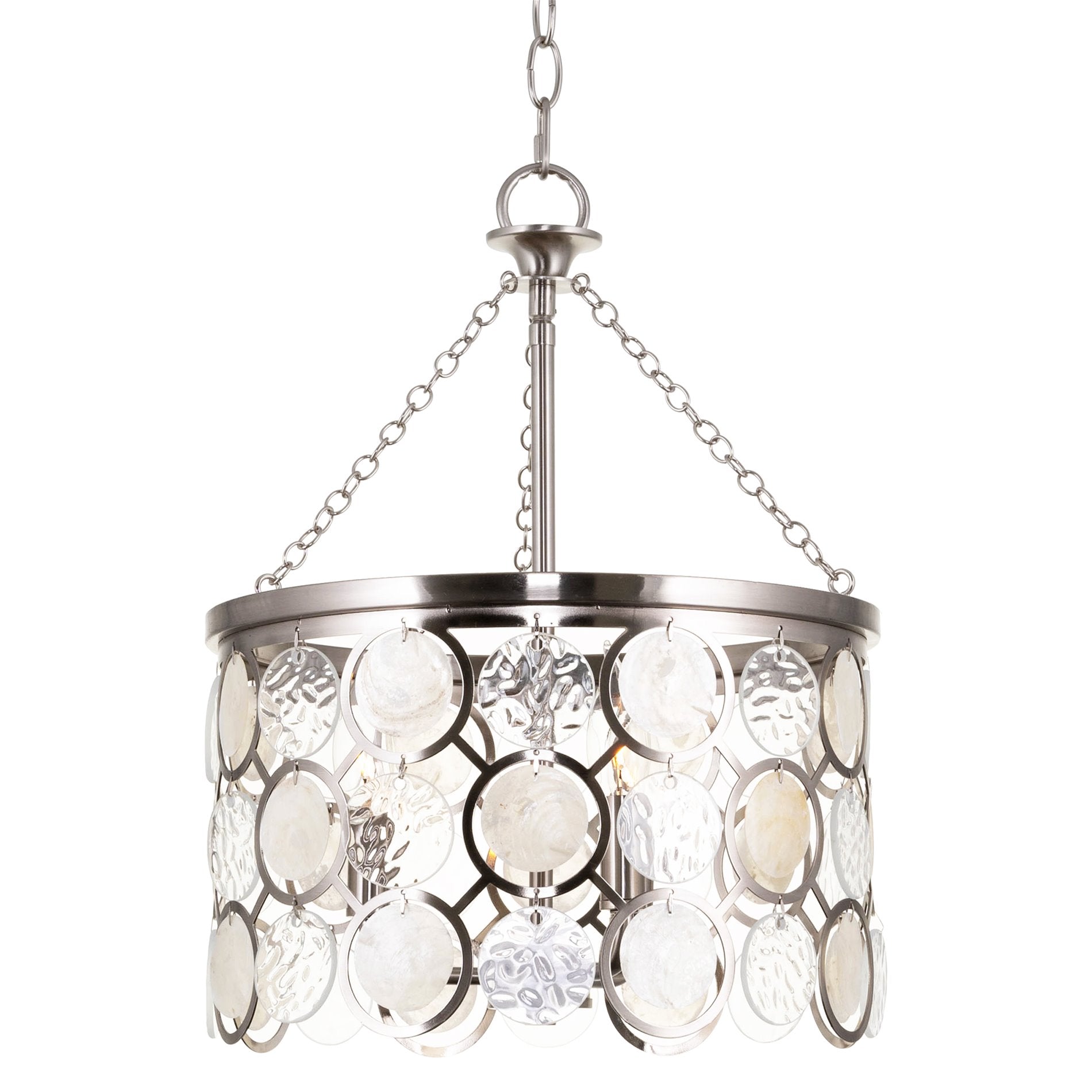 Lustre suspendu Estelle 18 à 3 lumières en cristal, style moderne chic