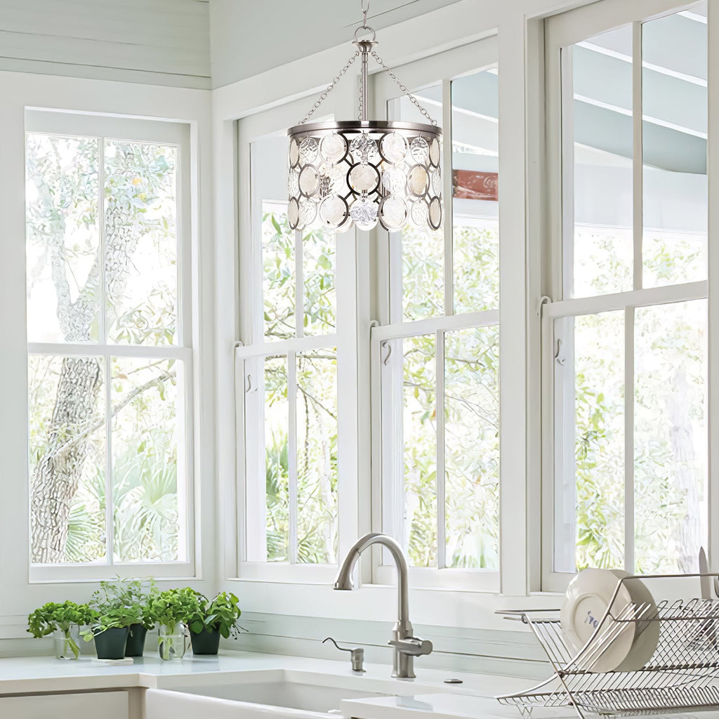 Lampadario a sospensione Estelle 18 Modern Chic a 3 luci con cristalli