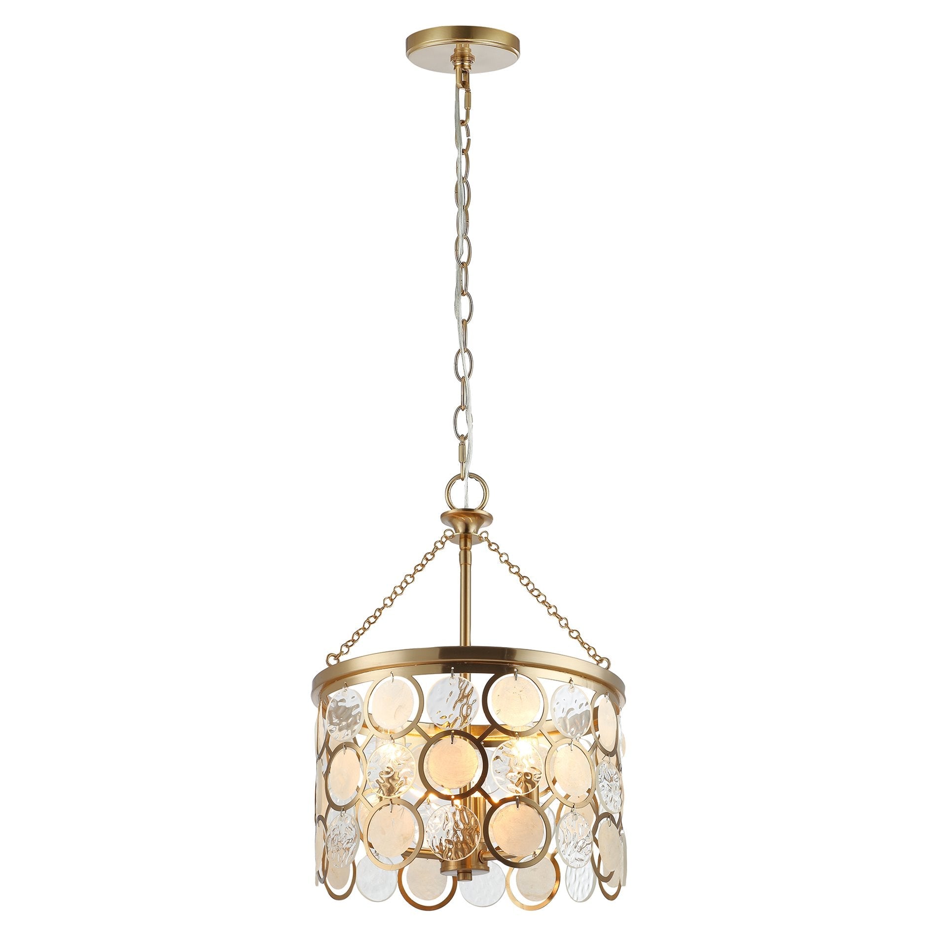 Lustre suspendu Estelle 18 à 3 lumières en cristal, style moderne chic