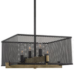 Lustre suspendu moderne Channing 28 à 4 lumières, style industriel et champêtre