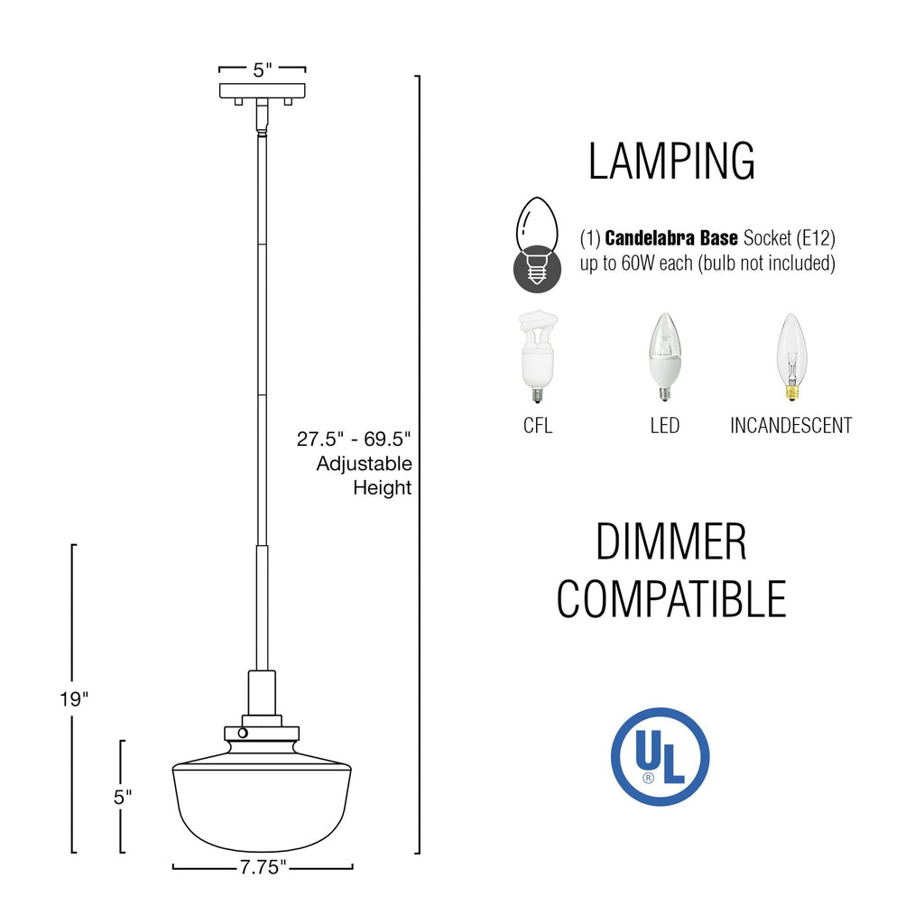 Suspension Grove 19 style ferme moderne