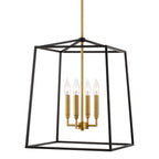 Suspension lanterne moderne Bellevue 18 à 4 lumières de style ferme