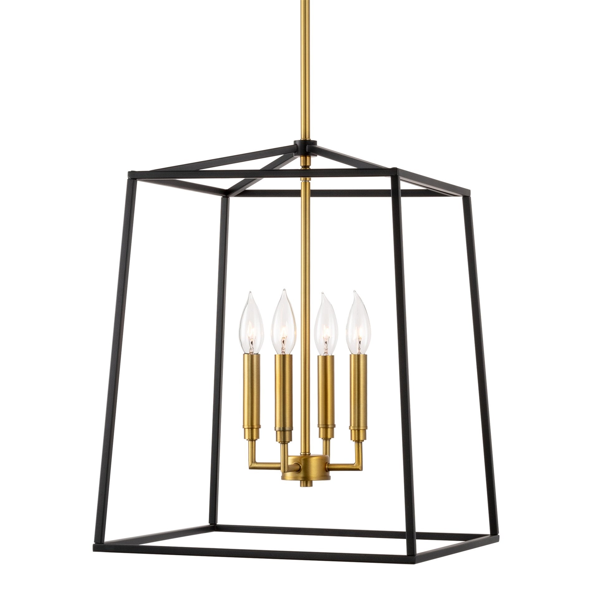 Suspension lanterne moderne Bellevue 18 à 4 lumières de style ferme