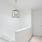 Suspension lanterne moderne Bellevue 18 à 4 lumières de style ferme