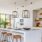 Suspension lanterne moderne Bellevue 16 à 4 lumières de style ferme