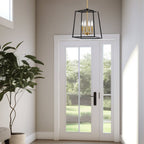 Suspension lanterne moderne Bellevue 16 à 4 lumières de style ferme
