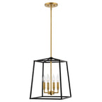 Suspension lanterne moderne Bellevue 16 à 4 lumières de style ferme