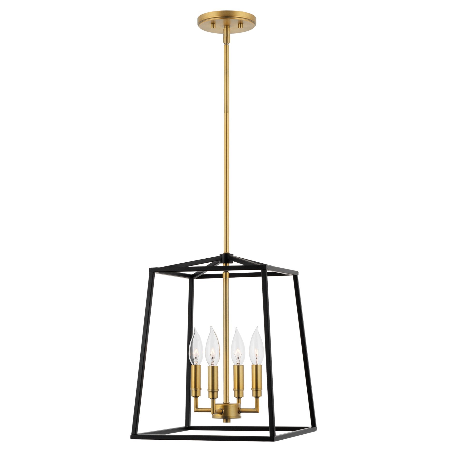 Suspension lanterne moderne Bellevue 16 à 4 lumières de style ferme